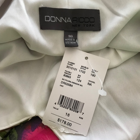 NWT Donna Ricco Tropical Print Floral Maxi Dress Plus Size 16 V-Neck Sleeveless - Picture 13 of 16